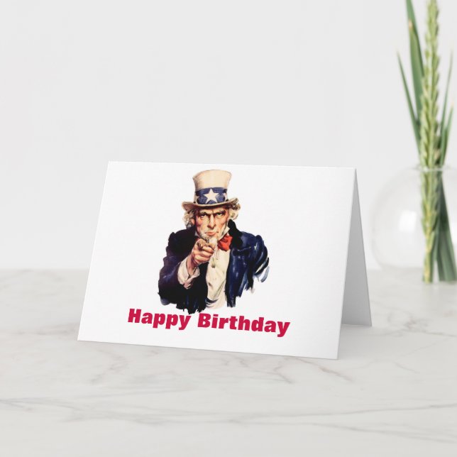 Uncle Sam Happy Birthday Card (Front)