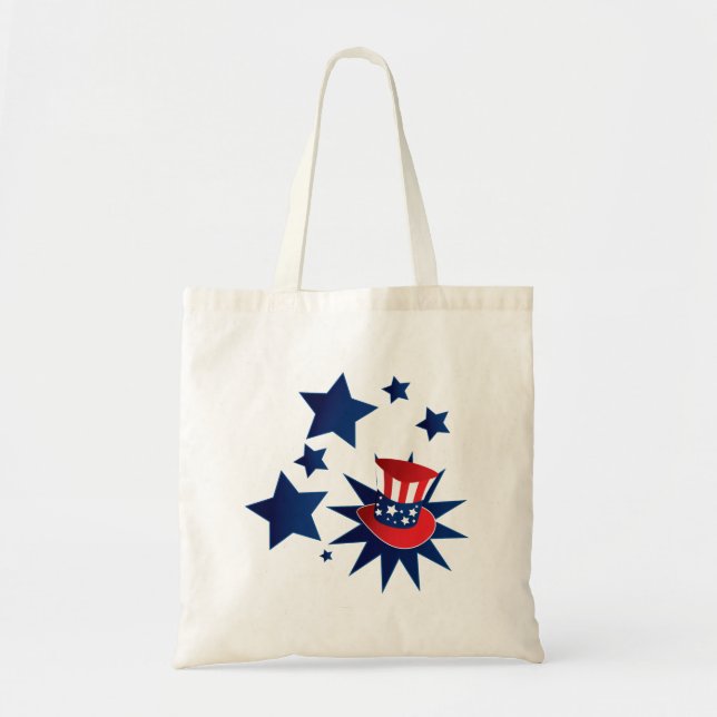 Uncle Sam hat and stars Tote Bag (Front)