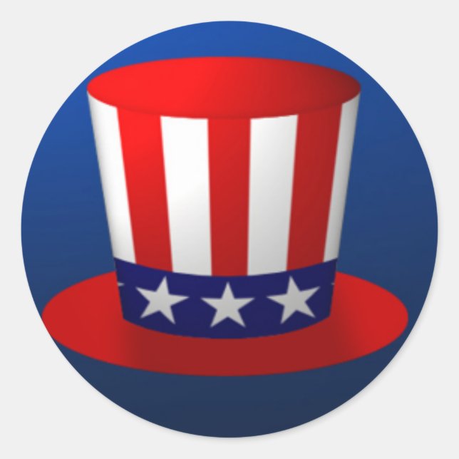 Uncle Sam Hat Classic Round Sticker (Front)