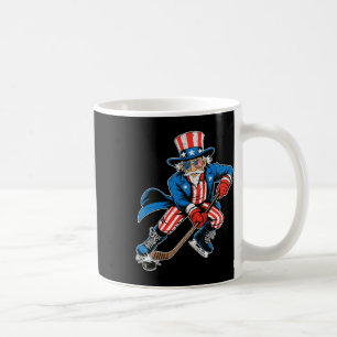 Uncle Sam Hockey American Flag Usa Sport 4th Of Ju Coffee Mug