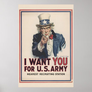 Uncle Sam I Want You 1917 World War I Recruiting Poster