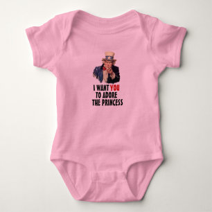 Uncle Sam I Want You Adore The Princess Kids Baby Bodysuit