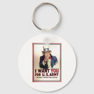 Uncle Sam I Want You For US Army Key Ring