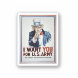 Uncle Sam I Want You For Us Army Vintage Poster