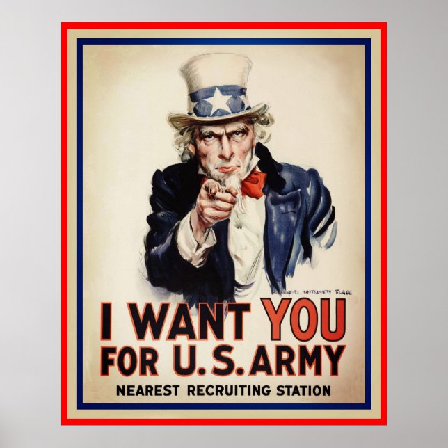 Uncle Sam, I Want You Poster Print (Front)