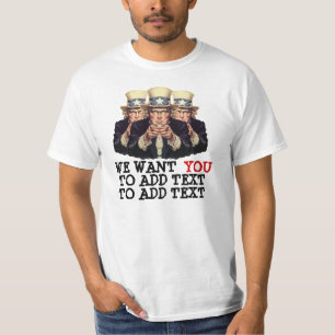 Uncle Sam I want You To Add Text Template T-Shirt