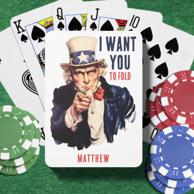 Uncle Sam I Want You to Fold Funny Playing Cards (Creator Uploaded)