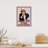 Uncle Sam I Want You To Thank A Veteran Poster (Kitchen)