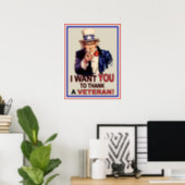 Uncle Sam I Want You To Thank A Veteran Poster (Home Office)