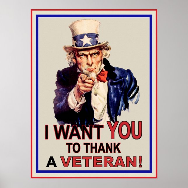 Uncle Sam I Want You To Thank A Veteran Poster (Front)