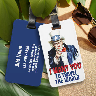 Uncle Sam - I Want You To Travel Luggage Tag