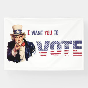 Uncle Sam I want you to vote Election Banner