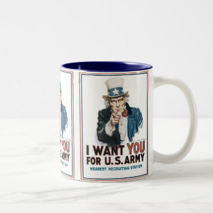 Uncle Sam "I Want YOU!" Two-Tone Coffee Mug