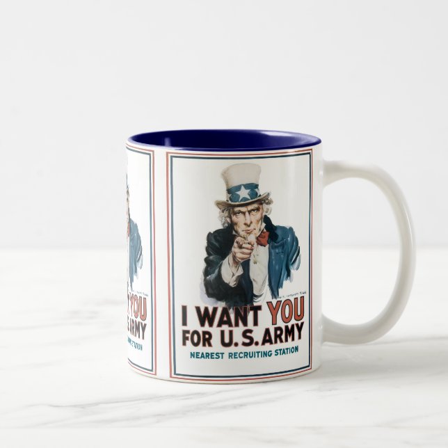 Uncle Sam "I Want YOU!" Two-Tone Coffee Mug (Right)