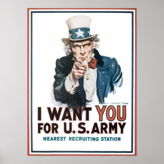 Uncle Sam I Want You Vintage Print (Front)
