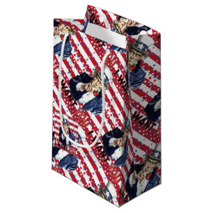 Uncle Sam I Want You With Stars and Stripes  Small Gift Bag