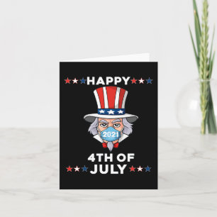 Uncle Sam In A Mask 4th Of July 2021 Fun Boys Kids Card