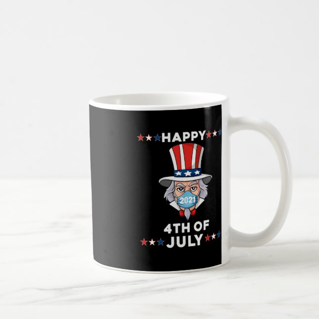 Uncle Sam In A Mask 4th Of July 2021 Fun Boys Kids Coffee Mug (Right)