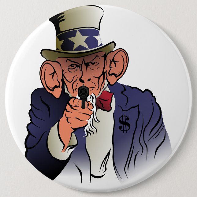 Uncle Sam in colour 6 Cm Round Badge (Front)