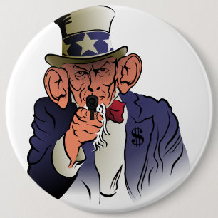 Uncle Sam in colour 6 Cm Round Badge