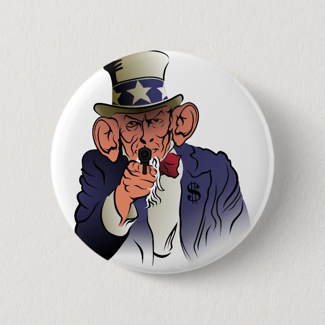 Uncle Sam in colour 6 Cm Round Badge (Front)