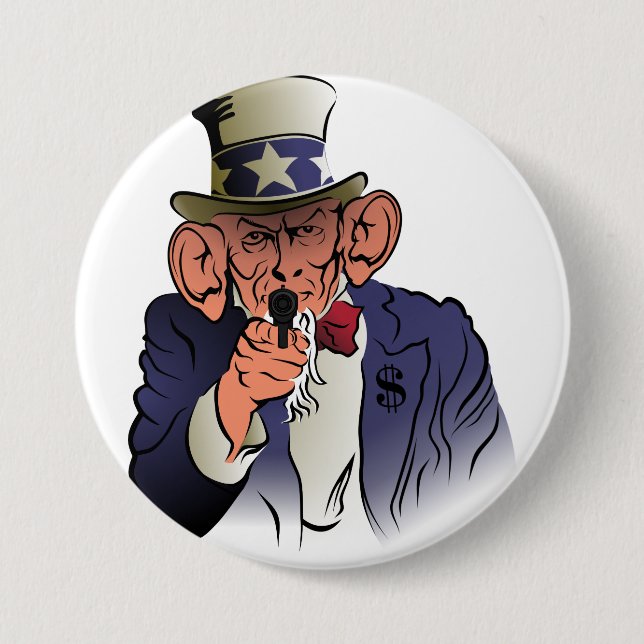 Uncle Sam in colour 7.5 Cm Round Badge (Front)