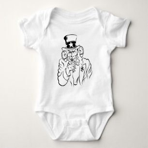 Uncle Sam lauscht Baby Bodysuit