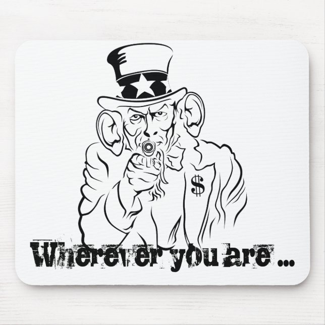 Uncle Sam listening Mouse Mat (Front)