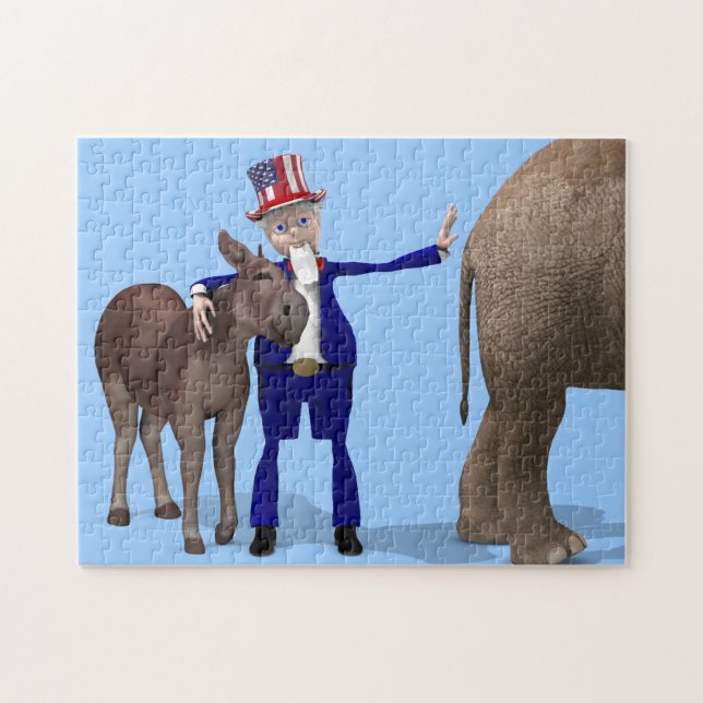 Uncle Sam Loves Donkeys Jigsaw Puzzle (Horizontal)