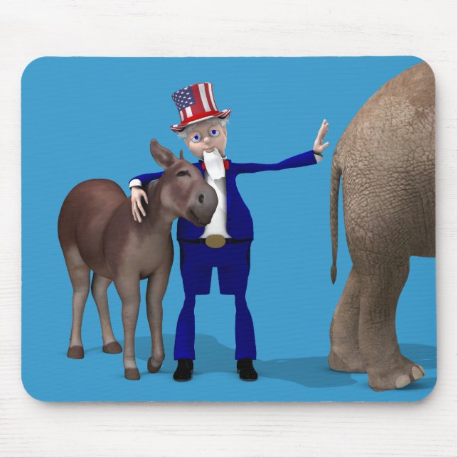 Uncle Sam Loves Donkeys Mouse Mat (Front)