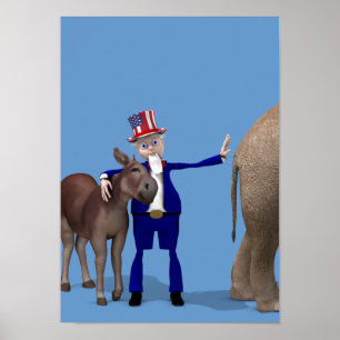 Uncle Sam Loves Donkeys Poster