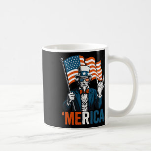 Uncle Sam Merica Rock Funny 4th Of July American F Coffee Mug