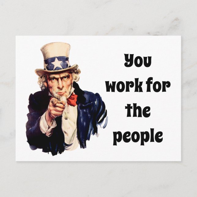 Uncle Sam Message to Elected Officials Postcard (Front)