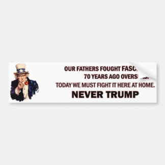 Uncle Sam Never Trump Bumper Sticker