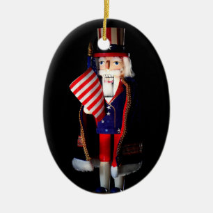 Uncle Sam Nutcracker Ceramic Tree Decoration