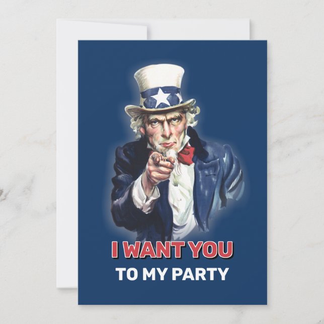 Uncle Sam Party Invitation (Front)