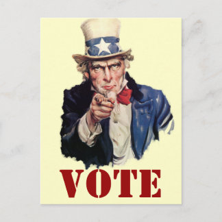 Uncle Sam Patriotic VOTE Designs Postcard