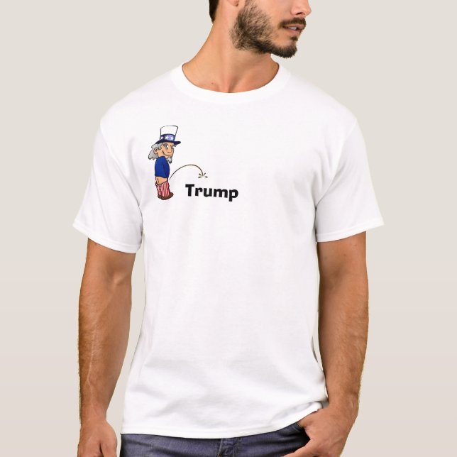 Uncle Sam peeing on Trump-Tshirt T-Shirt (Front)