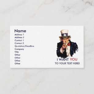 Uncle Sam Personalised Business Cards