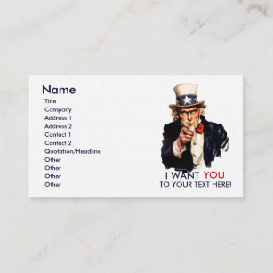 Uncle Sam Personalised Business Cards