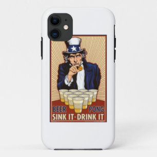 uncle Sam playing beer pong iphone cover