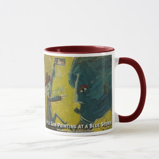 uncle sam pointing at a blue storm mug (Right)