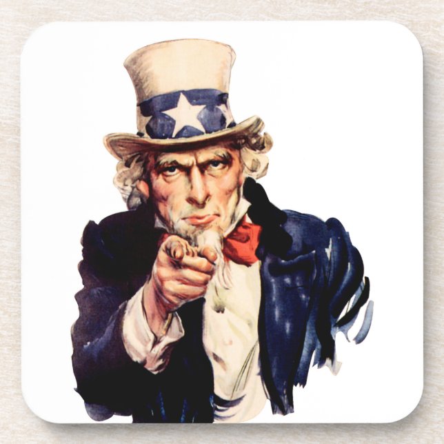 Uncle Sam Pointing Finger Coaster (Front)