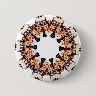Uncle Sam Pointing Finger Kaleidoscope 6 Cm Round Badge