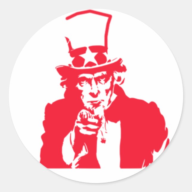 Uncle Sam (Red) on Stickers (Front)