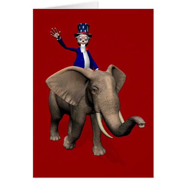 Uncle Sam Riding On Elephant (Front)