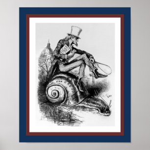 Uncle Sam Riding the Congressional Snail Poster