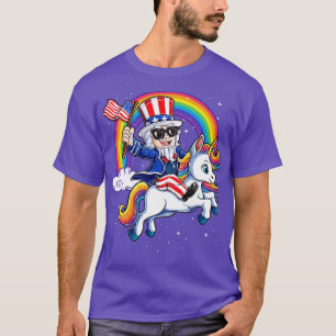 Uncle Sam Riding Unicorn 4th of July for Men Women T-Shirt