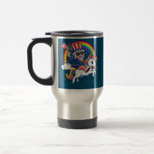 Uncle Sam Riding Unicorn 4th Of July Women Travel Mug