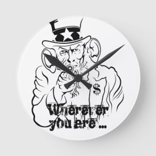 Uncle Sam Round Clock